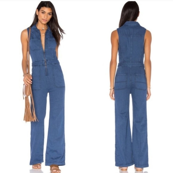 Free People Pants - Free People Wind and More Retro Denim Jumpsuit
